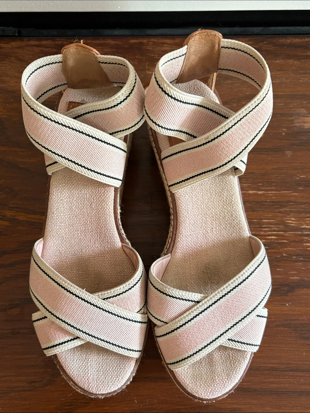 TORY BURCH Frieda Espadrille Platform Sandals Size 7